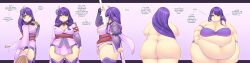 1girls ass bbw female female_only genshin_impact huge_ass human large_breasts overweight overweight_female pixiveo raiden_shogun sequence standing transformation transformation_sequence weight_gain weight_gain_sequence