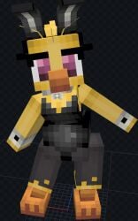 3d bunnysuit chica_(fnaf) crossover five_nights_at_freddy's fnaf minecraft minecraft_mob solo stalker8018