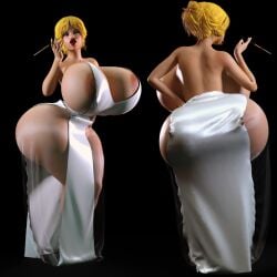 1girls bimbo bimbo_body bimbo_lips blonde_hair breasts busty cigarette cleavage cool_world dat_ass dress female female_only holli_would huge_ass huge_breasts hyper_ass hyper_bimbo hyper_breasts jackd22 seductive solo voluptuous white_dress