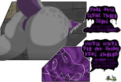 alarm alpha_channel animated anthro anus anus_only ass bent_over big_anus big_butt constricted_pupils countershading curved_horn detailed_background dialogue dimensional_rift dithering dripping_speech_bubble english_text horn inside kobold musk nude png puffy_anus pupils purple_body purple_countershading raised_tail reverse_countershading savak scalie shaded short_playtime signature small_pupils snapps solo speech_bubble static stuck surprise text thick_thighs through_wall two_tone_tail unknown_language white_body