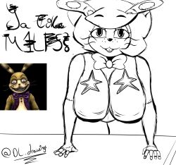 2022 anthro bent_over big_breasts bow_tie breasts clothed clothing desesperadoleon female female_only five_nights_at_freddy's five_nights_at_freddy's:_help_wanted glitchtrap hair hi_res lagomorph leporid lips lipstick looking_at_viewer makeup mammal mature_female open_mouth rabbit rule_63 scottgames solo solo_female stitch_(disambiguation) thick_thighs video_games