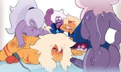 1girls 2futas ambiguous_penetration amethyst_(steven_universe) angry bdsm big_ass big_breasts big_butt bondage breasts carnelian_(steven_universe) cartoon_network cheering clothed clothing cum doggy_style dubious_consent duo_focus encouragement erection facial female femsub futa_on_female futadom futanari gangbang gem_(species) gosgoz gynomorph gynomorph/female gynomorph_penetrating hair_pull huge_breasts huge_cock humanoid humanoid_penis humiliation intersex intersex/female intersex_penetrating jasper_(steven_universe) long_hair multiple_futa nude on_stomach orange_body partially_clothed penis purple_hair rape sex size_difference skinny_jasper small_dom_big_sub spank_marks standing steven_universe submissive submissive_female voyeurism