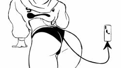 animated ass emmpy no_sound panties peagade phone tagme tail thick_ass underwear video