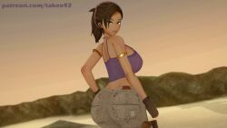 1girls 3d 3d_(artwork) african african_female beach big_ass big_breasts brown_eyes brown_hair bubble_butt cleavage clothed clothing curvaceous curvy dark-skinned_female dark_skin female_focus female_only hand_on_hip huge_ass huge_breasts large_ass large_breasts looking_at_viewer looking_back patreon pinup pinup_pose ponytail resident_evil resident_evil_5 revealing_clothes seductive_eyes sheva_alomar skimpy_clothes solo sunset takeo92 text thick thick_thighs tight_clothing wide_hips