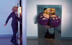 3d bimbo bimbofication buisness_suit elevator high_heel_boots high_heels huge_breasts hyper_bimbo jackd22 stuck