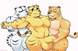 abs anal animal_crossing anthro balls bangle_golem barazoku biceps big_balls big_penis blush bodily_fluids cum erection eyebrows felid fur genital_fluids genitals group group_sex handjob hi_res holding_penis leonardo_(animal_crossing) male male/male male_only mammal musclegut muscular muscular_anthro muscular_male nintendo nipples pantherine penetration penile penis rolf_(animal_crossing) sex thick_penis thick_thighs threesome tiger tongue tongue_out tybalt_(animal_crossing) video_games