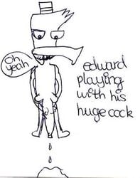 1boy camp_lazlo cartoon_network cum edward_(camp_lazlo) emmacrb english_text male_only platypus tagme text