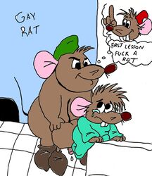 2boys cinderella_(1950_film) disney gay gay_rat gus_(cinderella) jaq male male_only penis rough_sketch tears yaoi