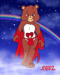 2007 anthro bear care_bear care_bears chris_sutor furry male male_only penis rainbow robe tagme tenderheart_bear tongue_out underwear undressing