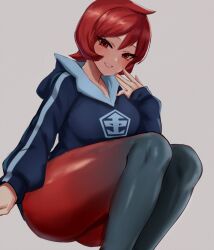 1girls arezu_(pokemon) ass big_ass blusbl breasts edboydraws eye_contact female looking_at_viewer nintendo pokemon pokemon_legends:_arceus red_hair solo thick_thighs thighs