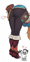 ass bent_over blonde_hair boots breasts breath_of_the_wild female fully_clothed heye_boy_devil_sphincter long_hair male nintendo princess_zelda self_insert the_legend_of_zelda zelda_(breath_of_the_wild)