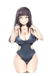 1girls bare_arms bare_legs bare_shoulders belly_button black_hair black_swimsuit blush cleavage curvaceous curvy curvy_figure cute female female_focus female_only hyuuga_hinata large_breasts milf naruto naruto:_the_last naruto_(series) naruto_shippuden one-piece_swimsuit pinup purple_eyes relaxjon revealing_clothes shounen_jump smile smiling solo solo_focus swimsuit thick_thighs thighs voluptuous wide_hips