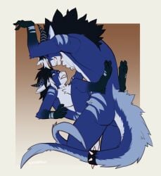 2022 anthro anthro_on_anthro anthro_only anthro_penetrated anthro_penetrating anthro_penetrating_anthro black_hair blue_body blue_fur digital_media_(artwork) dragon duo faint_(artist) female female_penetrated fur furred_dragon hair male male/female male_penetrating male_penetrating_female patient6ix penetration rule_63 self_fuck selfcest sex simple_background square_crossover uncensored wingless_dragon