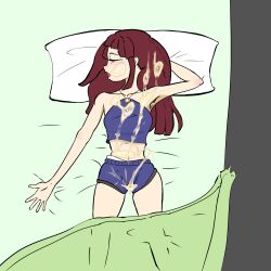 akko_kagari armpits bed brown_hair bukkake cum cum_in_hair cum_on_body cum_on_clothes cum_on_face excessive_cum facial freesphinx little_witch_academia long_hair lying midriff shorts sleep_molestation sleeping stomach studio_trigger