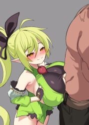 1boy 1girls 30fps anemos_(elsword) animated big_breasts big_penis blush breasts clothed clothing covered_nipples dark-skinned_male dark_skin elsword elsword_(character) erection fingerless_gloves grimgrim huge_breasts interracial large_breasts larger_male light-skinned_female light_skin narane no_sound paizuri paizuri_under_clothes pointy_ears ponytail pussy rena_(elsword) rena_erindel shorter_than_10_seconds shorter_than_30_seconds shortstack simple_background size_difference smaller_female topless uncensored video