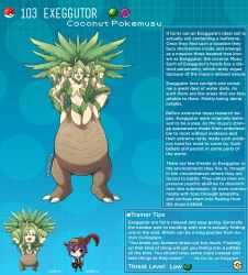 creature_index english_text exeggutor hi_res humanoid kinkymation nintendo page_103 page_number pokémon_(species) pokemon pokemon-girl_encyclopedia pokemon_only pokemorph pokemusu profile tagme text text_box