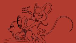 anthro bound duo female forced from_behind_position male male/female mammal mina_(mina_the_hollower) mina_the_hollower mouse murid murine penetration rape rodent sex stomach_bulge tongue tongue_out vaginal_penetration yacht_club_games