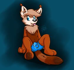 2015 ailurid anthro biped black_nose blep blue_clothing blue_eyes blue_underwear boxer_briefs brown_body brown_ears brown_fur brown_hair brown_inner_ear bulge cheek_tuft chest_tuft clothing detailed_bulge ear_tuft eye_through_hair facial_tuft fur gaokun genital_outline hair inner_ear_fluff looking_aside male mammal multicolored_ears multitoned_fur orange_body orange_fur red_panda sheath_outline simple_background solo tongue tongue_out translucent translucent_hair tuft two_tone_ears underwear watermark white_ears