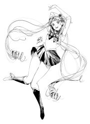 1girls bishoujo_senshi_sailor_moon clothing female female_only kamiyama_aya legs long_hair sailor_moon skirt small_breasts solo usagi_tsukino white_background