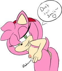 1girls amy_rose anus ass ass breast dat_ass female female hand_on_hip headband headband_only hedgehog naked nude nude_female pussy red_headband sega sonic_(series) sonic_the_hedgehog_(series) spadenout tail vagina