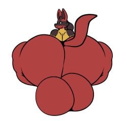 balls big_ass big_balls huge_ass huge_balls lucario muffyhecc nintendo pokemon pokemon_(species) tagme