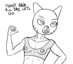 2018 anthro black_and_white breasts cartoon_network clothed clothing digital_drawing_(artwork) digital_media_(artwork) english_text feline feline female fishnet fishnet_topwear hi_res lipstick makeup mammal mary_senicourt mature_female medium_breasts monochrome nipples open_mouth simple_background solo text the_amazing_world_of_gumball whiskers white_background zambs