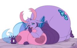 <3_areola 5_fingers absurd_res anthro arthropod big_breasts breasts changeling cutie_mark digital_media_(artwork) eyebrows eyelashes female fingers friendship_is_magic hasbro hi_res horn huge_breasts kekinfuntimes morbidly_obese morbidly_obese_anthro morbidly_obese_female my_little_pony obese obese_anthro obese_female one_eye_closed open_mouth overweight overweight_anthro overweight_female sektiss solo thespacepon3 wings