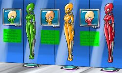 alex_(totally_spies) alien alien_girl bodysuit clover_(totally_spies) droneification english_text female gojiro7 hypnosis implied_transformation latex mind_control sam_(totally_spies) story_at_source text totally_spies transformation