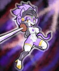 blaze the cat from sega by fours (artist)