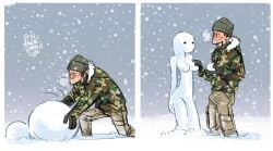 au_(artist) boli-blog breasts comic erection snow snowwoman