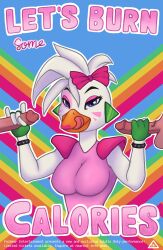 avian bird chicken english_text erection faceless_character faceless_male female five_nights_at_freddy's five_nights_at_freddy's:_security_breach galliform gallus_(genus) genitals glamrock_chica_(fnaf) gravyfox group handjob hi_res licking licking_lips male male/female penile penis phasianid scottgames sex smile text tongue tongue_out video_games