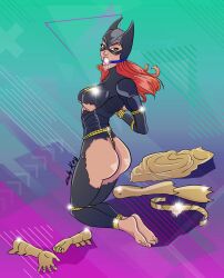 ball_gag barbara_gordon batgirl batman_(series) bondage dc dc_comics gag keely-key rope_bondage tied_up