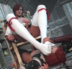 2futas 3d areolae breasts cd_projekt_red dawadd erection feet foot_fetish foot_smother futa_only futanari nipples penis shani the_witcher_(series) the_witcher_3:_wild_hunt toes triss_merigold