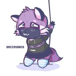 1male blush bondage femboy jasperdev oncensored oncensored_(artist) raccoon rope_bondage white_background youtube youtube_hispanic youtuber