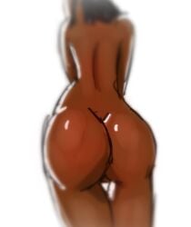 ass big_ass black_hair blurry_background brown_skin jakee