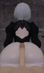 1boy 1girls 3d android ass ass_focus assjob bottomless buttjob clothed duo female gloves hot_dogging huge_ass large_penis light_skin male mr_chazz80 nier nier:_automata penis pov self_upload short_hair source_filmmaker square_enix straight tagme white_hair wide_hips yorha_2b