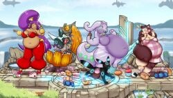 animal_crossing anthro belly big_belly drokmars eating eating_food eeveelution fat fat_woman female female_only feral food goodra group hi_res huge_thighs humanoid imp_midna midna multiple_girls nintendo pokémon_(species) pokemon pokemon_(species) sable_able shantae shantae_(character) the_legend_of_zelda thick_thighs twilight_princess umbreon video_games wayforward weight_gain