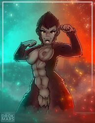 anthro ape breasts drokmars female flexing godzilla_vs_kong gorilla hairy haplorhine hi_res kaiju king_kong king_kong_(series) mammal monsterverse muscular muscular_female primate rule_63 scar solo standing_in_water