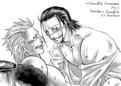 gay male male_only one_piece sir_crocodile smoker_(one_piece) straight_hair yaoi