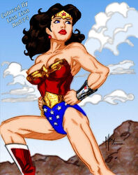 2008 black_hair blue_eyes breasts colored dc dc_comics earrings female jeff_moy lisa_lisa_(artist) nipples tiara wonder_woman wonder_woman_(series)