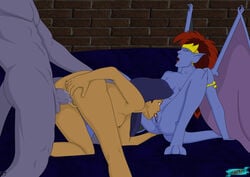 1boy 2girls bisexual bisexual_(female) bisexual_female bisexual_spitroast blue-skinned_female blue_skin cunnilingus dark-skinned_female dark_skin demona disney elisa_maza fab fab3716 female ffm_threesome gargoyles goliath_(gargoyles) human human_on_humanoid humanoid interspecies interspecies_yuri male mature mature_female mature_male nipples nude nude_female nude_male penis purple-skinned_male purple_skin pussy sex threesome vaginal_penetration yuri