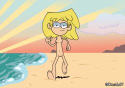 1girls accurate_art_style beach blonde_female blonde_hair breasts casual_nudity cloud completely_nude completely_nude_female deadinside97 eyebrows feet female female_only front_view looking_at_viewer lori_loud makeup navel nickelodeon nonsexual_nudity nude nude_beach nude_female ocean outdoor_nudity outdoors pussy raised_eyebrow rock running sand smile smiling solo_female sun sunlight sunlight_rays the_loud_house water