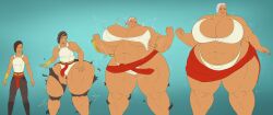 1girls age_progression bbw disney height_growth huge_breasts huge_hips inflation muscular_female namaari raya_and_the_last_dragon saturnxart sequence strongfat wardrobe_malfunction