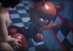 2022 3d 3d_(artwork) ambiguous_penetration animatronic anthro ass big_breasts big_butt blue_eyes breasts brown_body brown_fur brown_hair cally3d clazzey clothing cryptiacurves duo fazclaire's_nightclub female five_nights_at_freddy's fnaf freddy_(fnaf) fredina's_nightclub fredina_(cally3d) frenni_(cryptia) frenni_fazclaire from_behind_position fur genitals hair hat headgear headwear hi_res human human_on_anthro humanoid inside interspecies male male/female mammal mmd narrowed_eyes nipples nude penetration scottgames sex smile ursid video_games