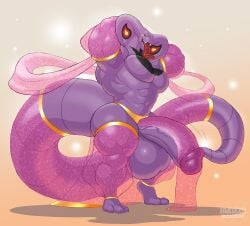 abs anthro_snake arbok bara biceps bodybuilder bulge furry gay hyper hyper_balls hyper_genitalia hyper_muscles hyper_penis hyper_testicles male male_focus male_only muscles muscular_back muscular_legs muscular_male muscular_thighs nazuu_m0nster nintendo pokemon