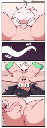 1girls 2021 avian black_hair breasts comic dyllzone eating_pussy eyes_wide_open female giidenuts human human_on_anthro larger_female maddie_(dyllzone) open_mouth page_3 pale-skinned_female pink_nipples pleasure_face pussy riley_(giidenuts) size_difference smaller_male tentacle x-ray