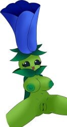 big_breasts female flower happy moonflower_(pvz) plant plantie plants_vs_zombies plants_vs_zombies_2:_it's_about_time screwroot sticking_out_tongue view_between_legs