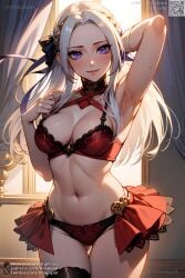 1girls 2023 ai_generated artist_name before_sex belly blush bra breasts busty dress edelgard_(fire_emblem:_three_houses) edelgard_von_hresvelg embarrassed female female_focus fire_emblem fire_emblem:_three_houses front_view game hi_res hips long_hair miapipai navel nintendo one_girl patreon purple_eyes self_upload sensual stable_diffusion sweaty thighs twitter underwear video_game video_game_character video_games white_hair