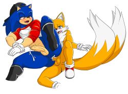 anal anthro balls bodily_fluids bottomless clothed clothing cum cum_in_ass cum_inside duo footwear genital_fluids genitals male male/male penis sega socks sonic_(series) sonic_the_hedgehog sonic_the_hedgehog_(series) tails tailverknk