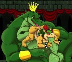 absurd_res anal anthro bowser_jr. bracelet crocodile crocodilian crocodylid crown duo fellatio gay hi_res jewelry king_tangu male male/male mario_(series) multiple_boys nintendo oral penile reptile rimming scalie sex super_mario_bros. thedevilslettuce video_games